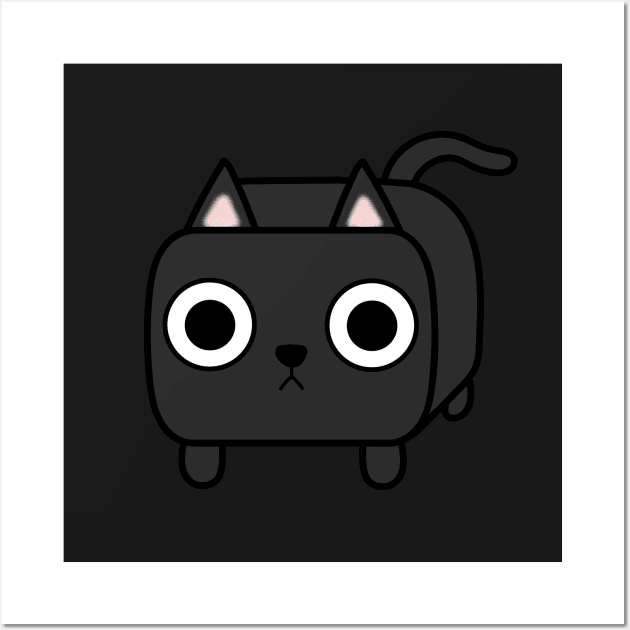 Black Kitty Cat Loaf Wall Art by calidrawsthings